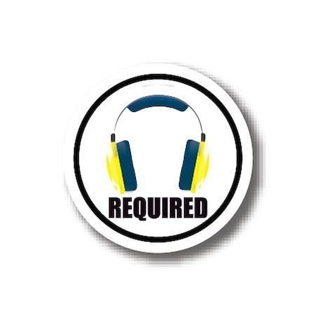 Ergomat 24in CIRCLE SIGNS - Ear Protection REQUIRED DSV-SIGN 576 #3061 -UEN